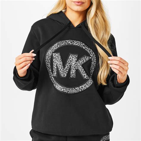 michael kors white tie hoodie women large|Michael Kors black hoodie.